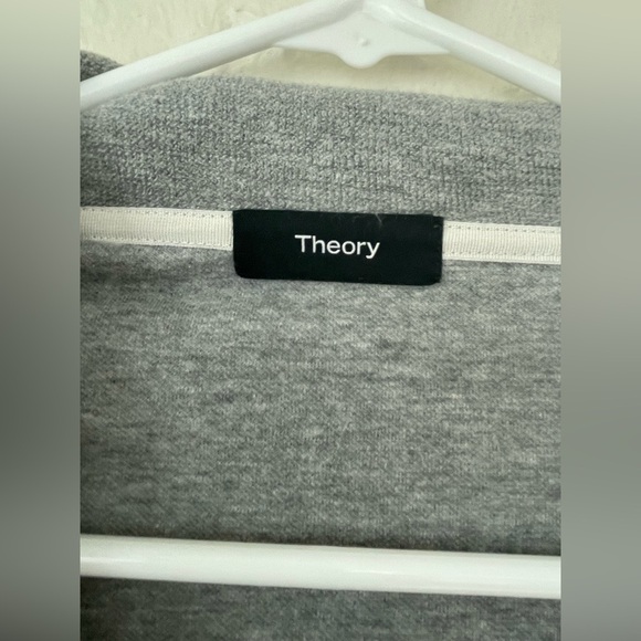 Theory Mens Mock Neck Quarter Zip Pullover Sweatshirt Cotton Blend XL Gray - Picture 4 of 8